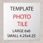 Ceramic Photo Tile Template / Custom sizes<br><div class="desc">Ceramic Tile: Create Your Own Small ceramic photo tile 4.25x2.25 or Large 6.x6 tile with text and images. Easy further adjustments by adding more text,  background colors or more images.</div>