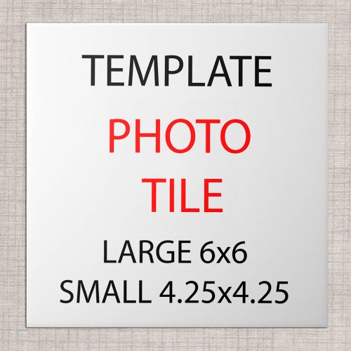 Ceramic Photo Tile Template  Custom sizes