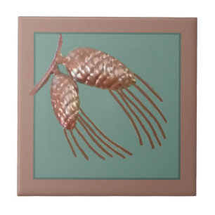 Ceramic pinecone tile copper
