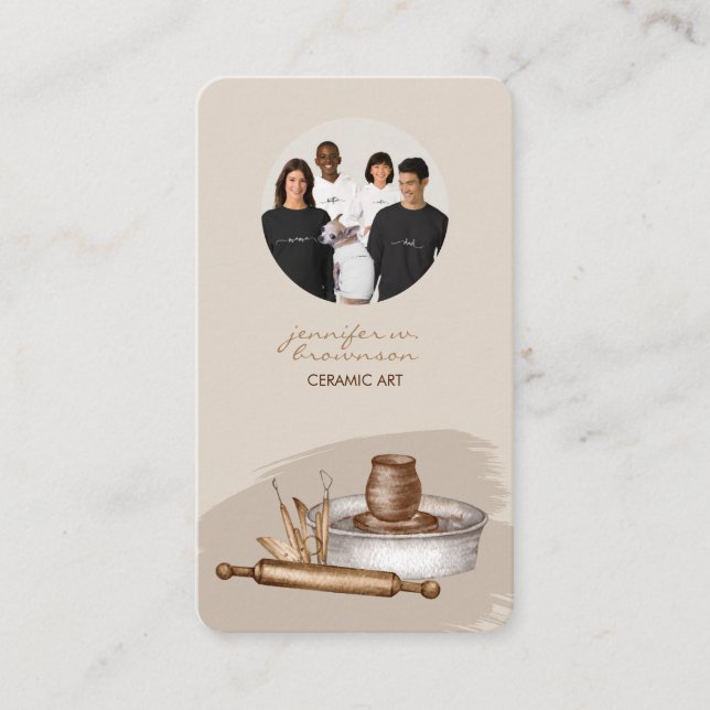 Ceramic Pottery Business Photo Calling Card (Front)