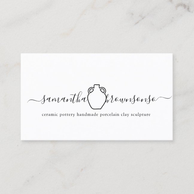 Ceramic pottery handmade porcelain clay sculpture business card