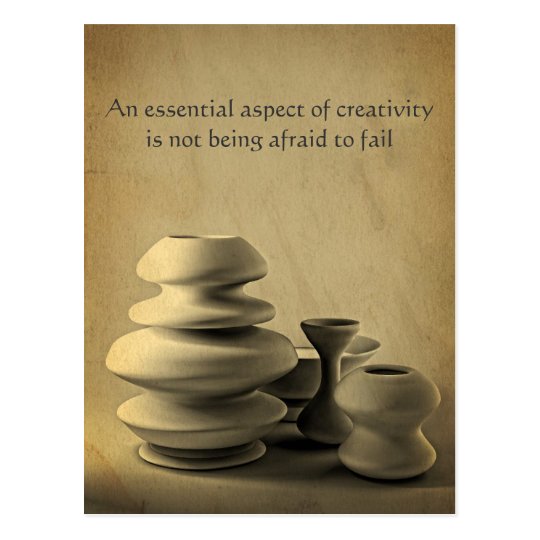 Ceramic Pottery Still Life Charcoal Pencil Sketch Postcard