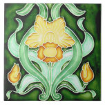 Ceramic rile - Art Nouveau Spring Daffodil Ceramic Tile