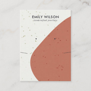 CERAMIC RUST ORANGE WAVE NECKLACE EARRING DISPLAY BUSINESS CARD