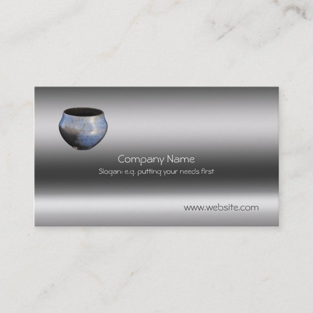 Ceramic Slip-resist Raku Pottery, metallic-look Business Card (Front)