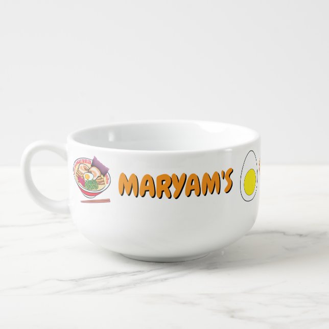 Ceramic Soup Bowl Gift | Microwaveable Soup Mug (Right)