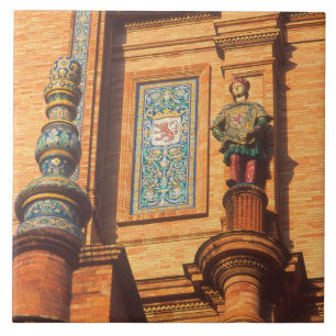 Ceramic statue detail on the Plaza de Espana in Tile