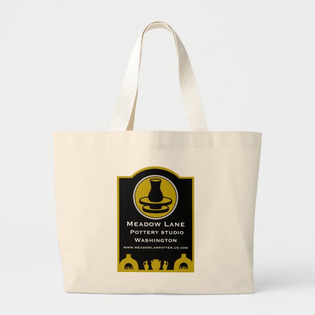 Ceramic Studio Potter Business Promotion Large Tote Bag (Front)