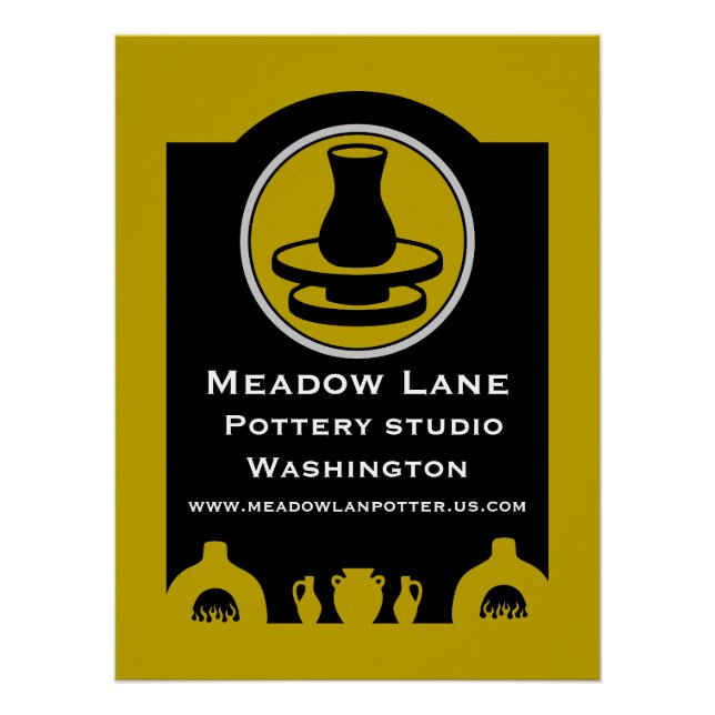 Ceramic Studio Potter Business Promotion Poster (Front)