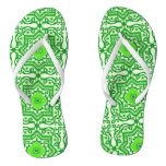 Ceramic Style Azulejo Vintage Monogram Ornament Flip Flops