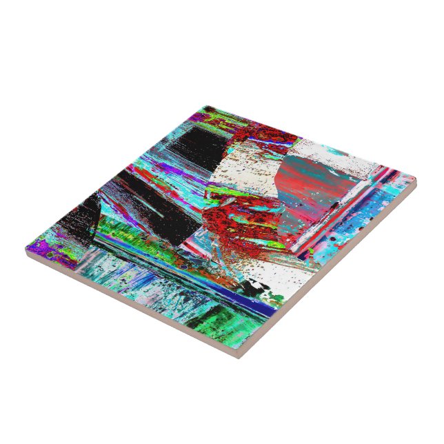 Ceramic Tie – Neon Pulse Tile (Side)