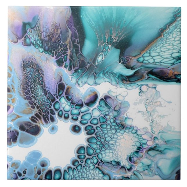 Ceramic Tile - Abstract Alcohol Ink Giclee Print (Front)