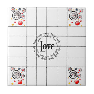 Ceramic Tile Abstract Love Family