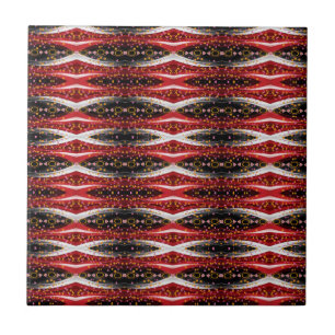 Ceramic Tile Abstract Red Black White