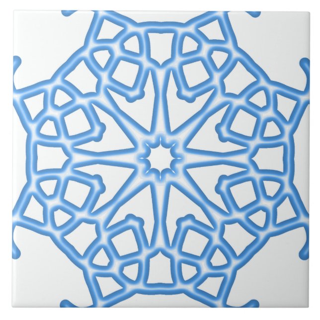 Ceramic Tile, An elegant blue and white design  Ce Ceramic Tile (Front)