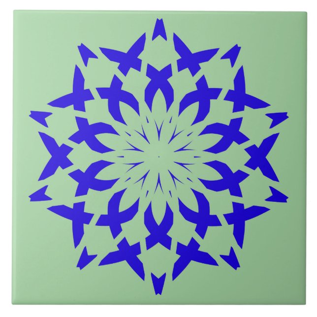 Ceramic Tile, An elegant blue & green design  Ce Tile (Front)
