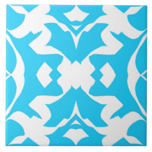 Ceramic Tile, An elegant teal and white design Ce Tile