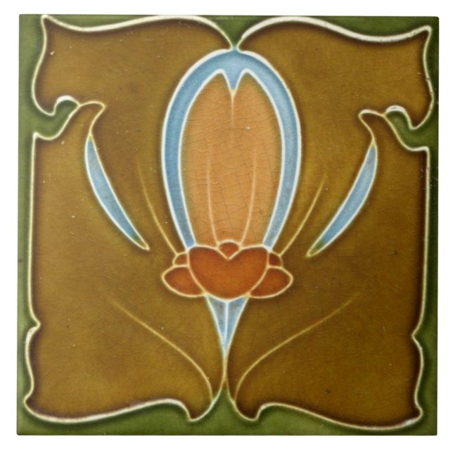 Ceramic Tile - Antique Floral Art Nouveau (Front)