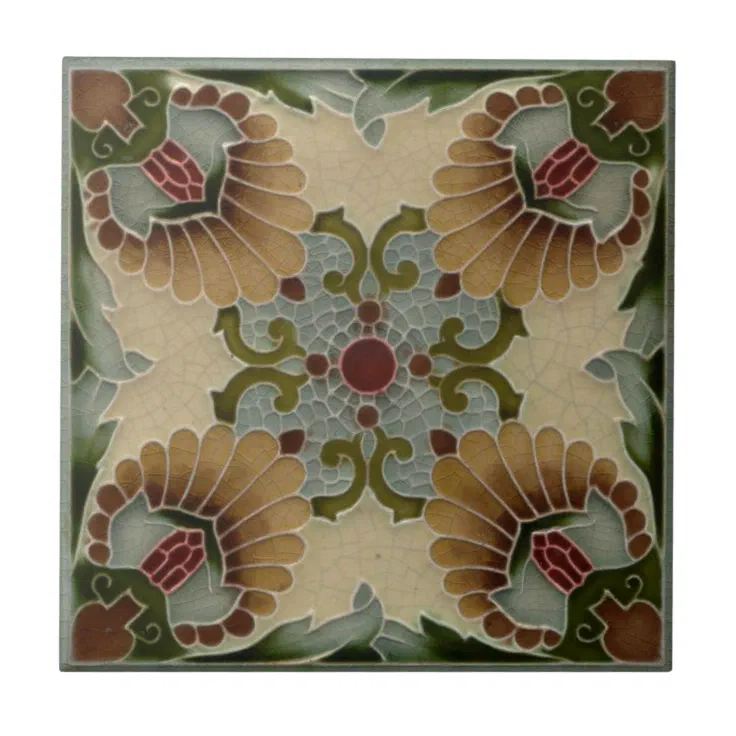 Art Nouveau Reproduction Decorative Ceramic tile 013 