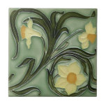 Ceramic Tile - Art Nouveau Daffodils<br><div class="desc">Decorative ceramic wall tile for your home or on the lid of a wooden keepsake box.

Once you have your order please leave your feedback & pic's in situ on my page you bought it from,  thanks</div>