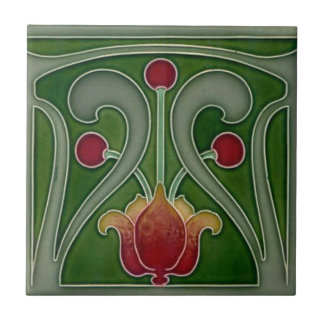 Ceramic Tile - Art Nouveau Fireplace or Wall Tile