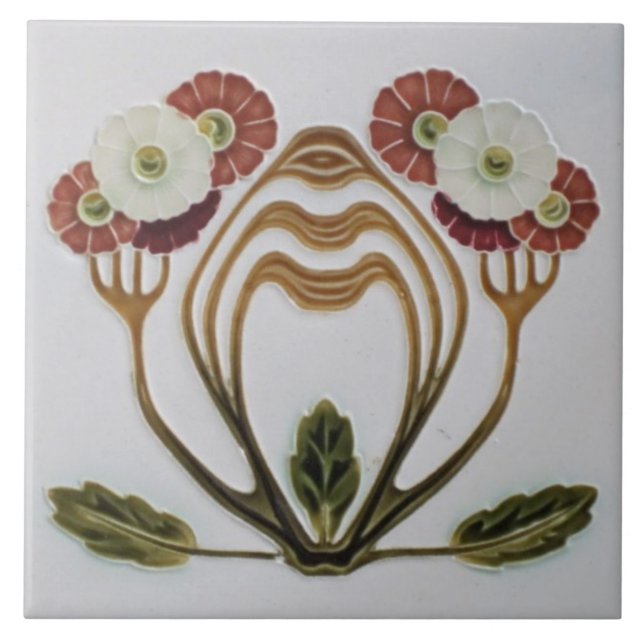 Ceramic Tile - Art Nouveau Floral (Front)