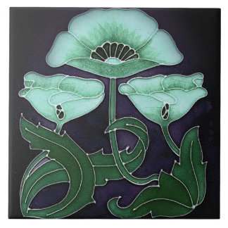 Ceramic Tile - Art Nouveau Floral Design