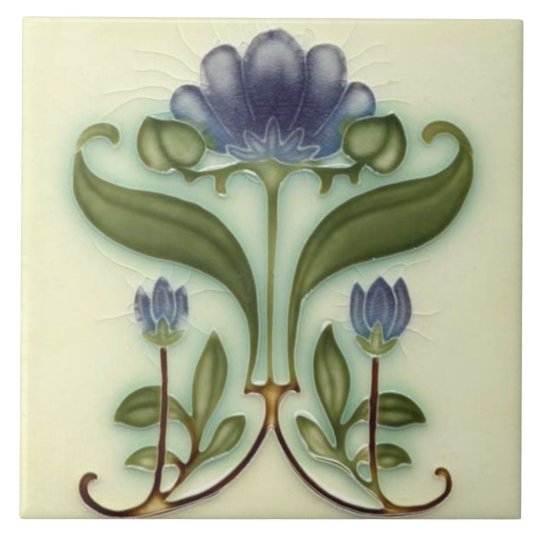 Ceramic Tile - Art Nouveau Floral Design | Zazzle.com