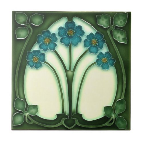 Ceramic Tile _ Art Nouveau Forget Me Not