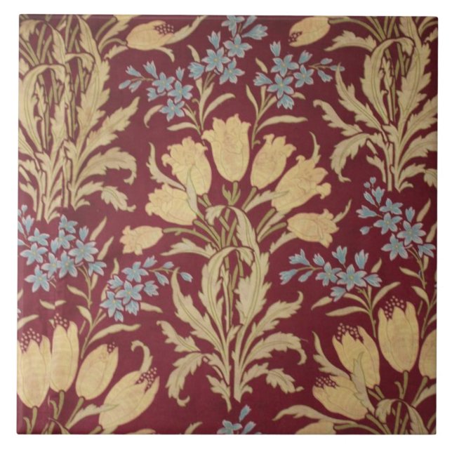Ceramic Tile - Art Nouveau Reprodution Floral (Front)
