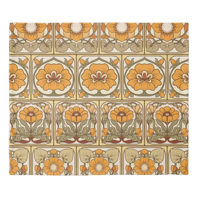 Ceramic Tile: Art Nouveau Style. Duvet Cover (Front)