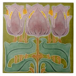 Ceramic Tile - Art Nouveau Tulips Crackling<br><div class="desc">This art nouveau ceramic tile has a crackling affect that is printed onto the vintage style tile. Once purchased leave your feedback along with picture's in situ. Why do this... .it will help other customs to make up their mind up which ceramic tile would be suitable for there project, thanks....</div>