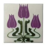 Ceramic Tile - Art Nouveau Vintage Purple Tulips<br><div class="desc">Printed from a vintage Art Nouveau wall tile.</div>