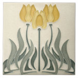 Ceramic Tile - Art Nouveau Yellow Tulips<br><div class="desc">This decorative tile in the art nouveau style comes in two sizes.

Once you have your order please leave your feedback & pic's in situ on my page you bought it from,  thanks</div>