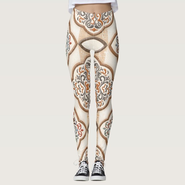 Ceramic Tile: Artistic Wall Decor Leggings (Front)