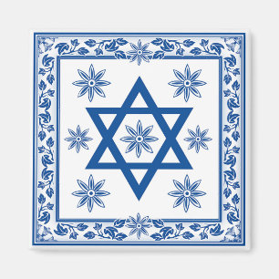 Ceramic Tile, Azulejo in Portuguese and Jewish Magnet