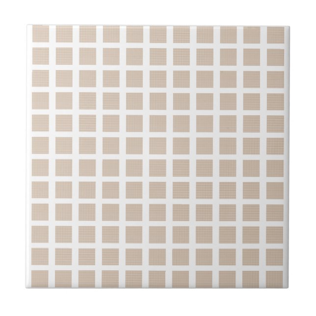 Ceramic Tile Beige Stripe Square (Front)