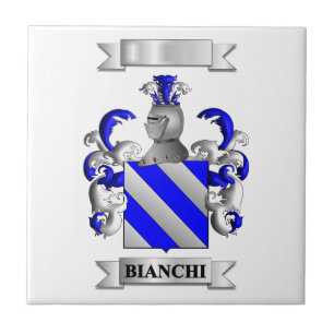 Ceramic Tile Bianchi Italian Surname And Shield