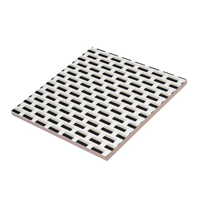 Ceramic Tile Black and White Stripe (Side)