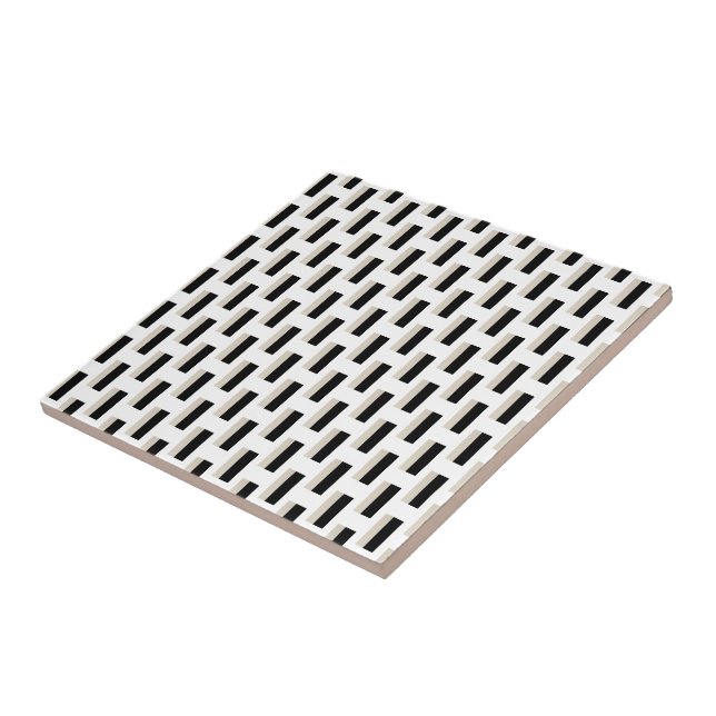 Ceramic Tile Black and White Stripe (Side)