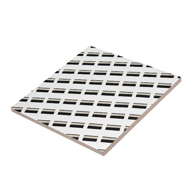 Ceramic Tile Black and White Stripe (Side)