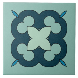 Ceramic Tile- Blue and Teal Textured Design Tile