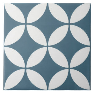 Ceramic Tile - Blue and White Floral Pattern