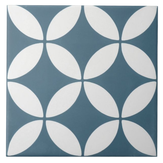 Ceramic Tile - Blue and White Floral Pattern (Front)