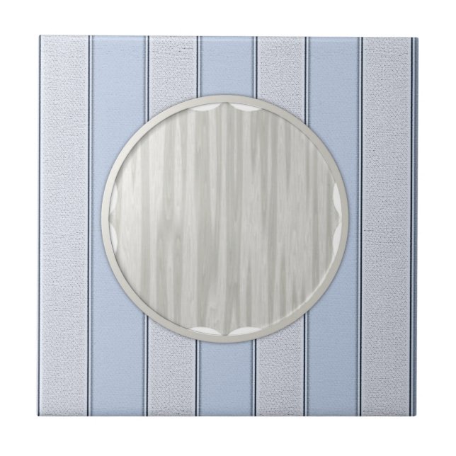 Ceramic Tile Blue Gray Stripe  (Front)