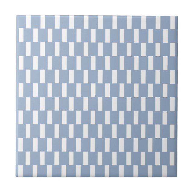 Ceramic Tile  Blue Stripe Square (Front)