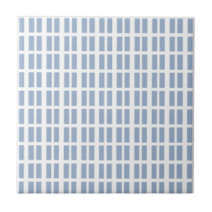 Ceramic Tile Blue Stripe Squares