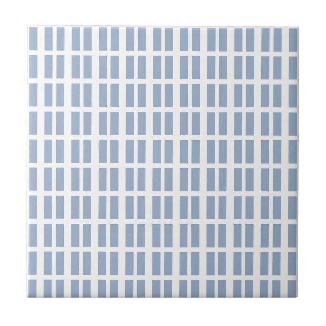 Ceramic Tile  Blue Stripe Squares (Front)