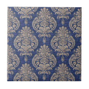 Ceramic Tile Blue & White Ornate Pattern