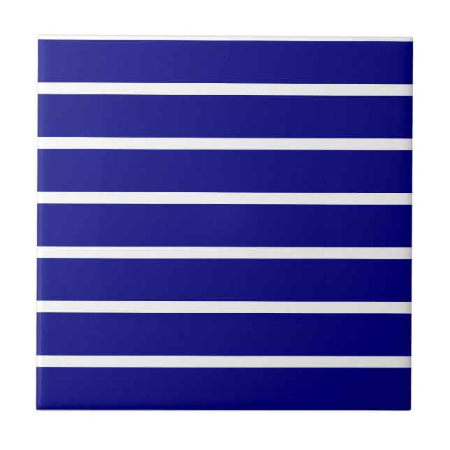 Ceramic Tile Blue & White Stripe (Front)